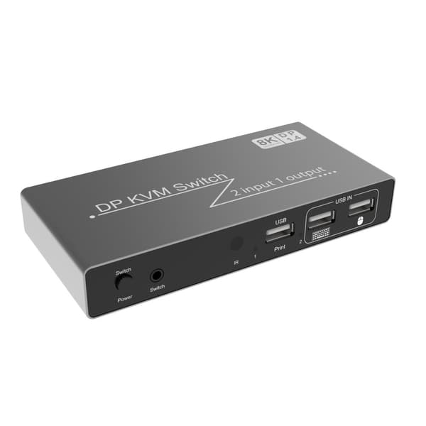 INF 2 i 1 ud DP DisplayPort KVM switcher 8K 60Hz