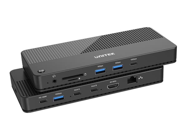 Unitek - Omkopplare för tangentbord/video/mus - 2 x SuperSpeed USB 3.0 + 1 x HDMI + 1 x 10/100/1000 + 2 x USB 3.2 Gen 2 - 2 lokal användare - skrivbo Svart
