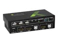 Miniatyrbild 2 av 5: TECHly 2x1 USB HDMI KVM Switch 4Kx2K - Omkopplare för tangentbord/video/mus/ljud - 2 x KVM/ljud - 1 lokal användare - skrivbordsmodell