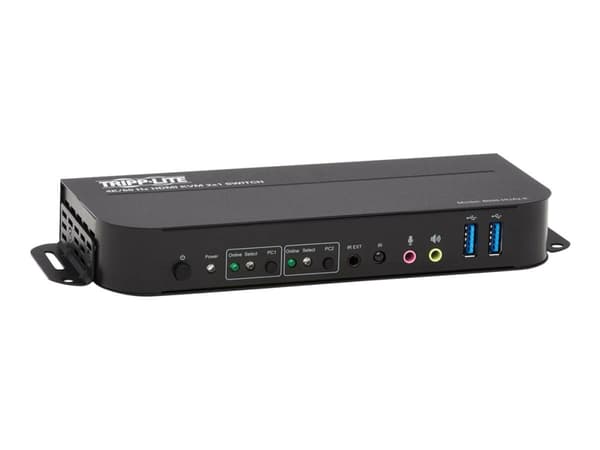 Eaton Tripp Lite series HDMI KVM, 2-Port 4K 60Hz 4:4:4, HDR, HDCP 2.2 Support, IR Remote and USB Cables - KVM / lyd / USB-svitsj - 2 x KVM/lyd/USB -