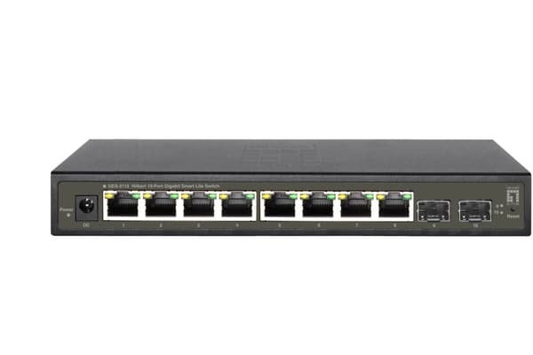 LevelOne Hilbert 10-porttinen Gigabit Smart Lite Switch - 8 x Gigabit RJ45 - 2 x Gigabit SFP (GES-2110)
