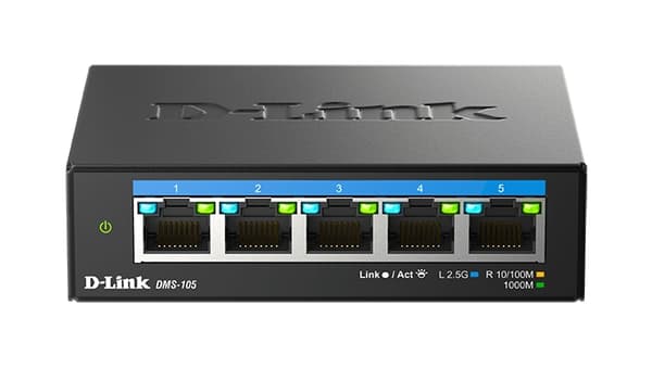 D-Link DMS 105 - Switch - ohanterad - 5 x 10/100/1000/2.5G - stationär, väggmontering