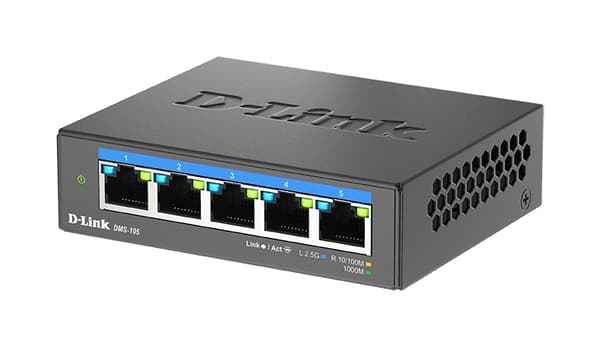 D-Link DMS 105 - Switch - ohanterad - 5 x 10/100/1000/2.5G - stationär, väggmontering