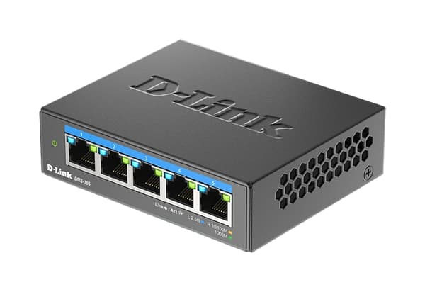 D-Link DMS 105 - Switch - ohanterad - 5 x 10/100/1000/2.5G - stationär, väggmontering