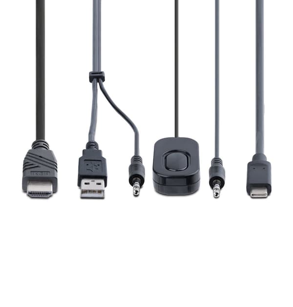 StarTech.com 2-ports hybrid USB-C HDMI-kabel KVM-switch, 4K 60Hz, kompakt KVM med 1,8m USB-A/HDMI/Audio og 1,2m USB-C integrerede værtskabler, busdrev