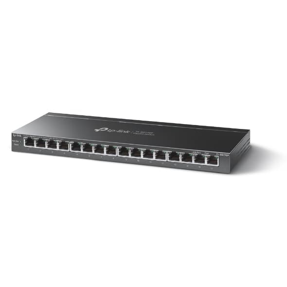 TP-Link TL-SG116P V1 - Kytkin - hallitsematon - 16 x 10/100/1000 (PoE+) - Pöytäkone - PoE+ (120 W) (TL-SG116P)