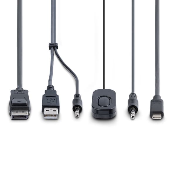 StarTech.com 2-Port Hybrid USB-C DisplayPort-kabel KVM-switch, 4K 60Hz, kompakt KVM med 1,8 m USB-A/DisplayPort/Audio og 1,2 m USB-C integrerede værts