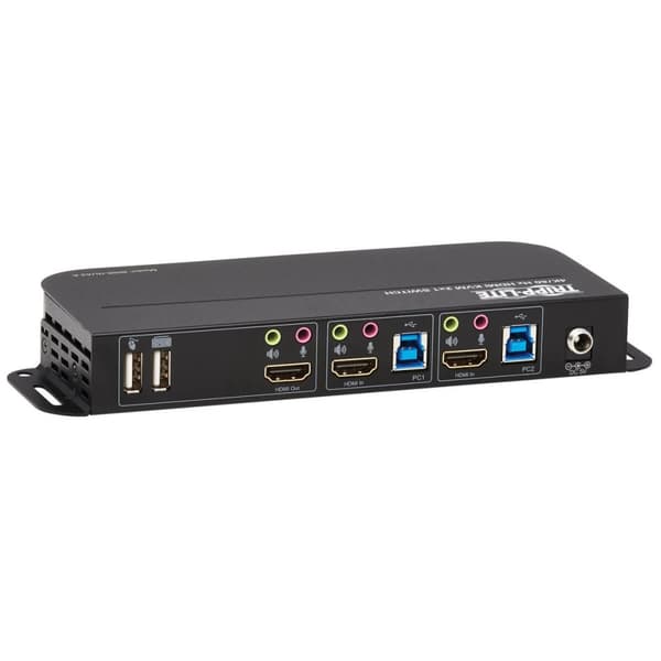 Tripp Lite HDMI KVM, 2-ports 4K 60Hz 4:4:4, HDR, HDCP 2.2-understøttelse, IR-fjernbetjening og USB-kabler - KVM/Audio/USB-switch - 2 x KVM/Audio/USB -