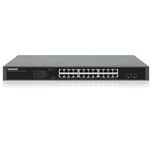 INTELLINET 24-portars gigabit PoE+-switch med 2 SFP-portar 19 (561907)