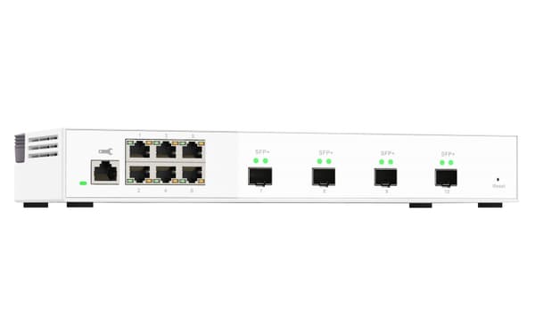 QNAP QSW-M2106-4S - Kytkin - hallittu - 6 x 2,5 GBase-T + 4 x 10 Gt Ethernet SFP+ - pöytäkone Valkoinen