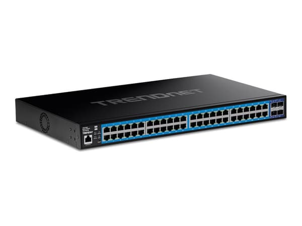 TRENDnet TEG-3524S - Switch - smart - 48 x 10/100/1000 + 4 x 10 Gigabit SFP+ - skrivbordsmodell, rackmonterbar - TAA-kompatibel