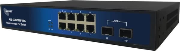 ALLNET ALL-SG8208PF-10G verkkokytkin Hallitsematon L2 Gigabit Ethernet (10/100/1000) Power over Ethernet (PoE) musta - sininen (ALL-SG8208PF-10G)