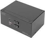 DIGITUS DS-12862 - KVM/Audio/USB-kytkin - 2 x KVM-porttia - 1 paikallinen käyttäjä - Pöytäkone (DS-12862) musta