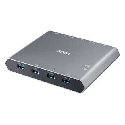 ATEN 2-Port 4K DisplayPort USB-C KVM Dock Switch with Power Pass-through Sølv