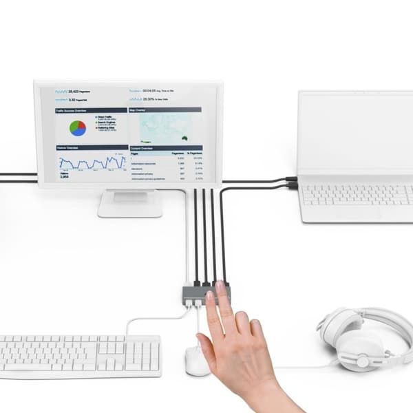 Hama "Connect2Switch" KVM Switch, incl. Cable, 4 Ports