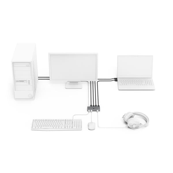 Hama "Connect2Switch" KVM Switch, incl. Cable, 4 Ports