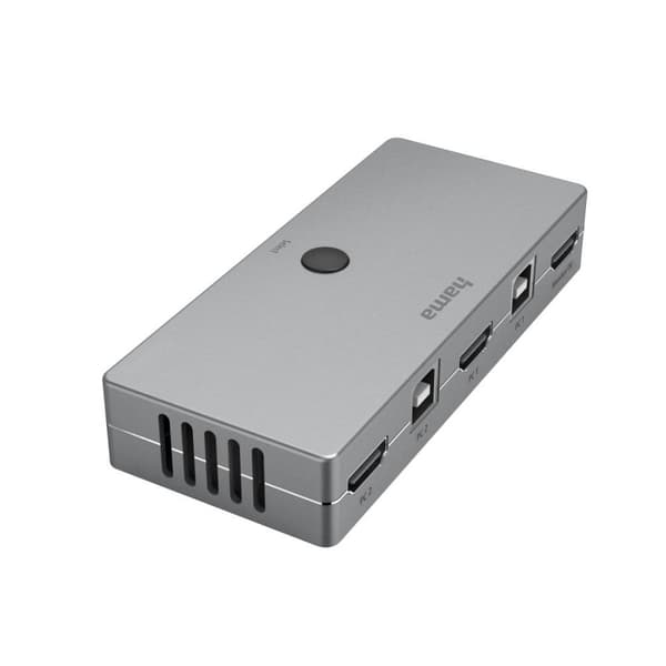 Hama "Connect2Switch" KVM Switch, incl. Cable, 4 Ports Metallinen