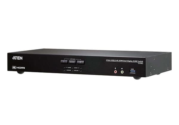 ATEN CS1842 2-Port USB 3.0 4K HDMI Dual Display KVMP Switch - KVM / audio / USB switch - 2 ports Sort