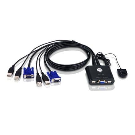 Aten 2-Port USB VGA Cable KVM Switch with Remote Port Selector | Aten | KVM  Cable KVM Switches  CS22U Search Product or keyword   2-Port USB VGA Cabl
