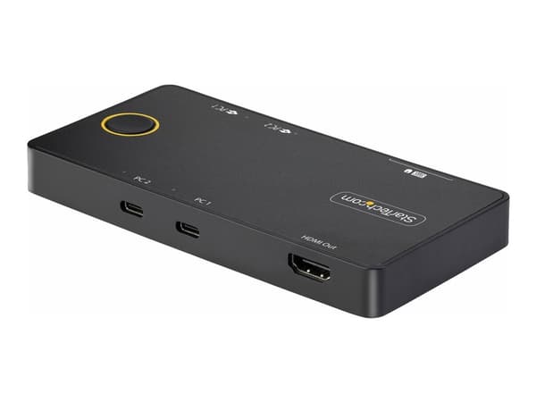 StarTech.com 2-Port USB-C KVM Switch, Single-4K 60Hz HDMI Monitor, Dual-100W Power Delivery Pass-through Ports, Bus Powered, USB Type-C/USB4/Thunderb