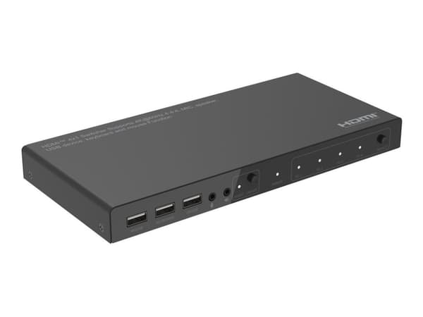 MicroConnect - KVM / video / ljud växeln - 4 x KVM / video / ljud - 1 lokal användare - skrivbordsmodell Svart