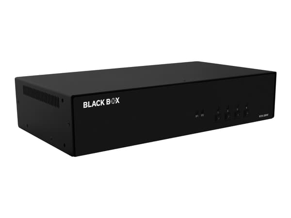 Black Box SECURE KVS4-2004V - KVM / lydsvitsj - 4 x KVM/lyd - 2 lokalbrukere - stasjonær - TAA-samsvar Sort