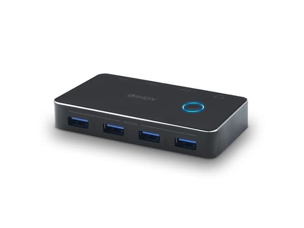 Lindy USB 3.0 Sharing Switch 2:4 Kaksi tietokonetta jakaa jopa neljä USB 3.0 -oheislaitetta (43387)