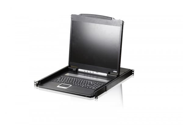 ATEN PS/2 VGA LCD-konsol, 1280 x 1024 pixlar, SXGA, Rackmontering, 24 W, 1U, Svart