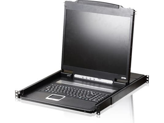 ATEN PS/2 VGA LCD-konsol, 1280 x 1024 pixlar, SXGA, Rackmontering, 24 W, 1U, Svart Svart