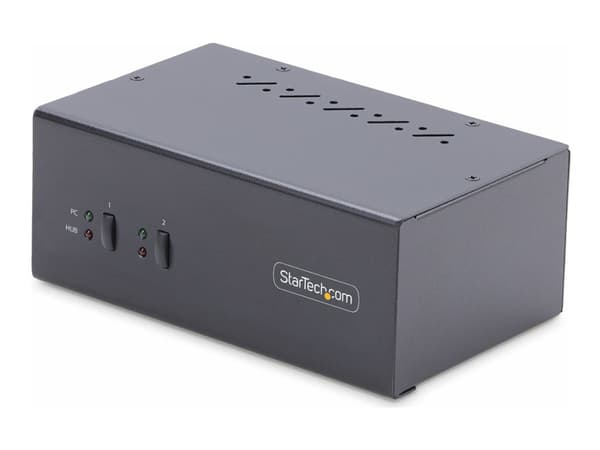 StarTech.com 2-Port Dual-Monitor DisplayPort KVM Switch, 4K 60Hz, 2x USB 5Gbps Hub Ports, 2x USB 2.0 HID Ports, Hotkey and Push-Button Switching, TAA Sort