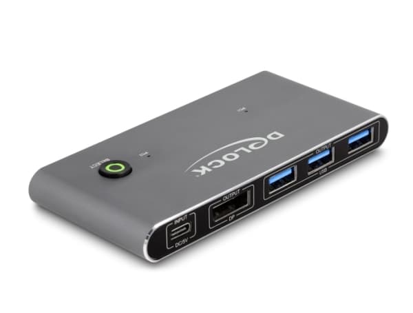DeLOCK 18646, 7680 x 4320 piksler, 8K Ultra HD, Antrasitt
