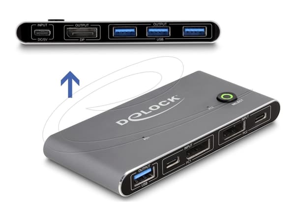 DeLOCK 18646, 7680 x 4320 piksler, 8K Ultra HD, Antrasitt Antrasitt