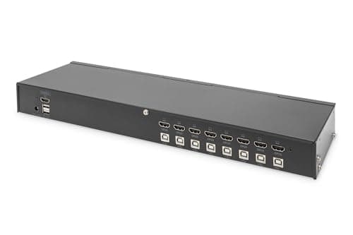Digitus Desktop 8 Port HDMI KVM Switch Single View - 3840 x 2160 pixlar - 4K Ultra HD - Rackinstallation - Svart (DS-12910)