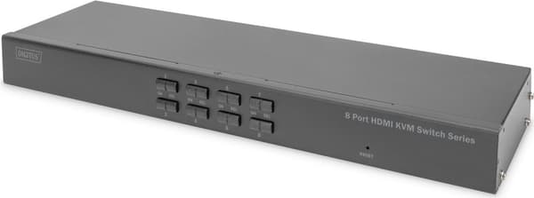 Digitus Desktop 8 Port HDMI KVM Switch Single View - 3840 x 2160 pixels - 4K Ultra HD - Rack installation - Sort (DS-12910) Sort