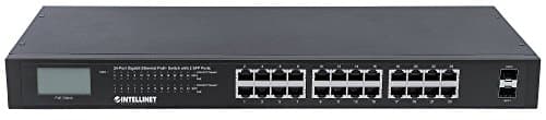 Intellinet 561242 24-ports Gigabit Ethernet Poe+-switch med 2 SFP-porte, 370 W Endspan 19" Rackmount Sort