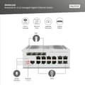 Miniatyrbillede 2 af 6: DIGITUS industriel styret 12-ports Gigabit Ethernet netværksswitch - 8X RJ45 + 4X SFP/RJ45 combo - 1 konsolport - L2 managed - 10/100/1000 Mbps - DIN-