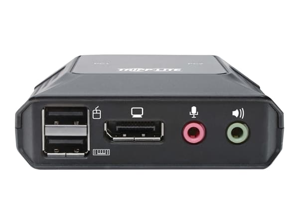 Eaton Tripp Lite series 2-Port DisplayPort 1.1/USB KVM Switch with Audio/Video, Built-In Cables, USB Peripheral Sharing - KVM / lyd / USB-svitsj - 2