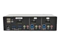 Miniatyrbild 3 av 5: Eaton Tripp Lite series 2-Port DisplayPort KVM Switch w/Audio, Cables and USB 3.0 SuperSpeed Hub - Omkopplare för tangentbord/video/mus/ljud/USB - 2
