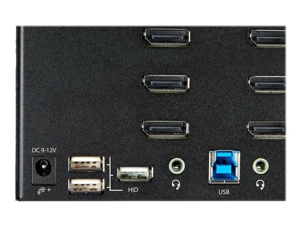 StarTech.com 2-ports DisplayPort KVM-switch för fyra skärmar - 4K 60 Hz UHD HDR - Desktop 4K DP 1.2 KVM med 2 portar USB 3.0-hubb (5 Gbps) och 4x USB
