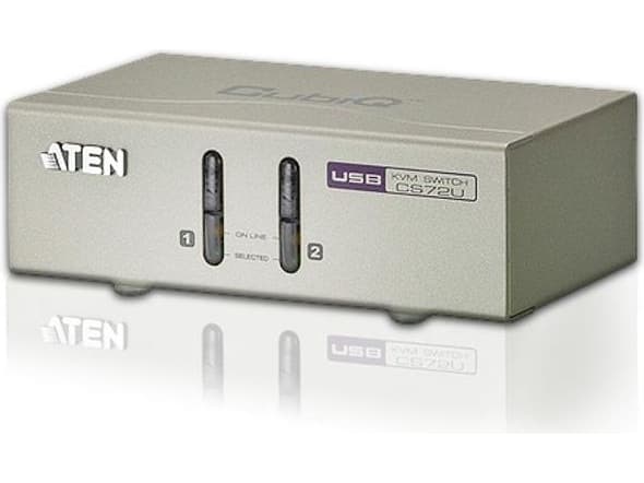 ATEN CS72U - Omkopplare för tangentbord/video/mus - 2 x KVM port(s) - 1 lokal användare - skrivbordsmodell