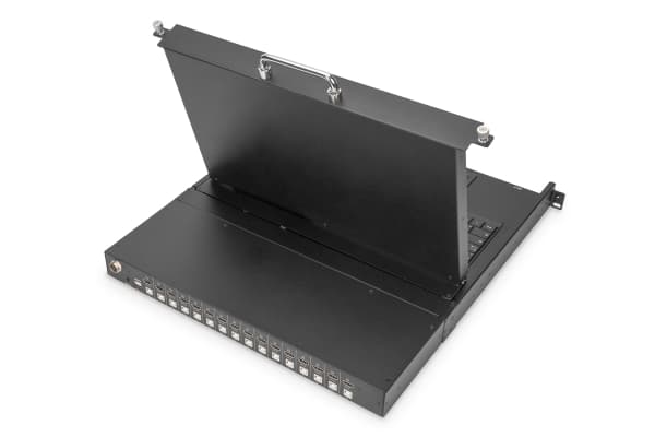 Digitus 17" HD LCD KVM console, 8-port HDMI, German keyboard, 43.2 cm (17"), 1920 x 1080 pixels, 1000:1, 16:9, TFT, 16.78 million colours