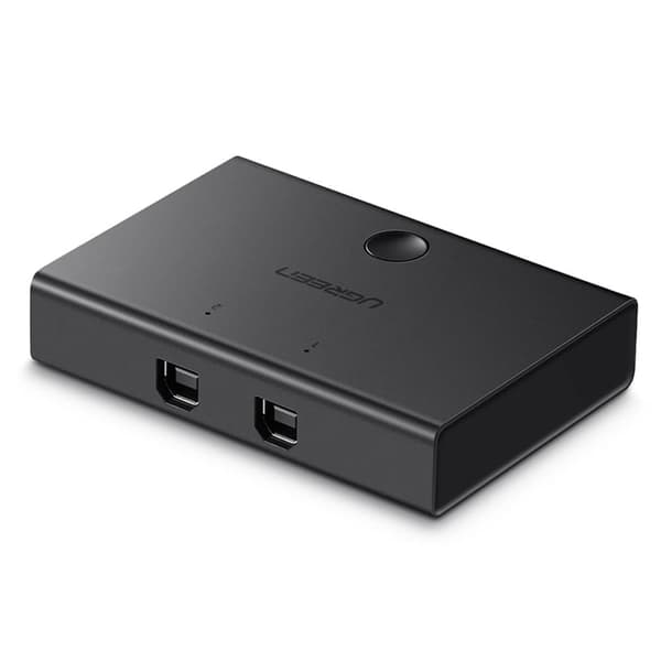 Ugrønn bryterbryter 2xUSB-B - USB-A svart (30345)