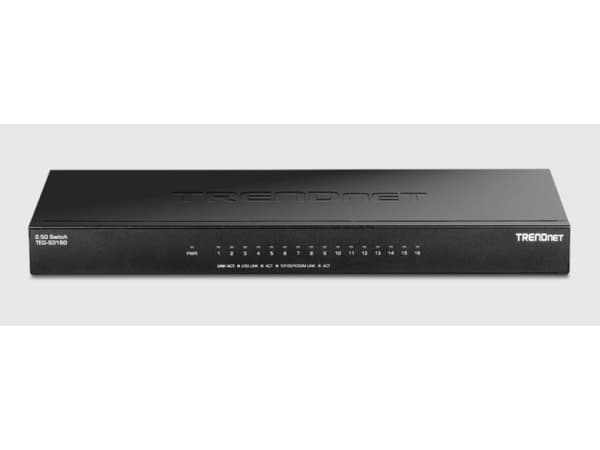 TRENDnet TEG-S3160 - Version v1.0R - switch - ohanterad - 16 x 100/1000/2.5G - skrivbordsmodell - TAA-kompatibel