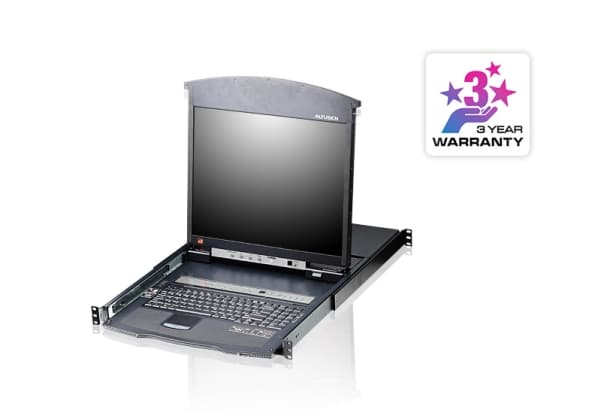Aten KL1508AN-AXA-AG, 1600 x 1200 piksler, Rack-montering, 1U, 23 W, Sort