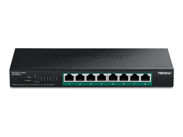 TRENDnet 8-PORT 2.5G POE++ SWITCH - Switch - 8-Port (TPE-BG380) musta