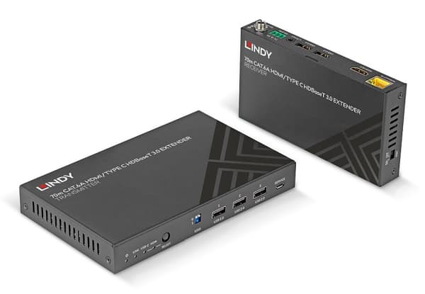 Lindy 38346, 3840 x 2160 pixlar, Sändare och mottagare för AV-utrustning, 70 m, Kabel, Svart, HDCP