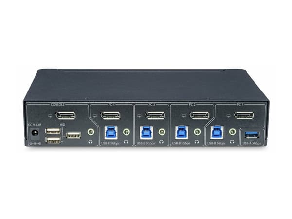 StarTech.com 4-Port DisplayPort KVM Switch, Single 4K 60Hz Monitor, 6x USB Ports, Push-Button & Hotkey Switching, DisplayPort 1.2, OS Independent, TA