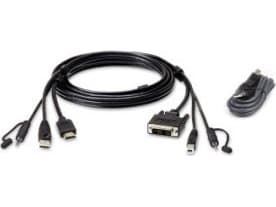 ATEN 1,8 m USB HDMI till DVI-D Secure KVM Cable Kit, 1,8 m, Svart, HDMI + USB A + 3.5 mm, DVI-D + USB B + 3.5 mm, Hankoppling, Hankoppling