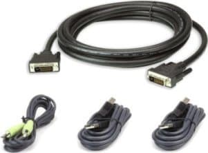 ATEN 3 m USB DVI-D Dual Link Secure KVM Cable Kit, 3 m, DVI-D, Svart, USB Type A, 3.5 mm, DVI-D, USB Type B, 3.5 mm, DVI-D, Hankoppling