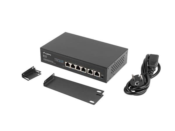 Lanberg Switch PoE+ Rack 10"/19" RSFE-4P-2FE-60